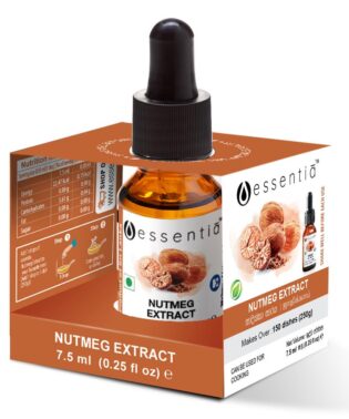 Extractul lichid natural de nucsoara de la Essentia este cel mai simplu mod de a va condimenta alimentele si bauturile cu aroma distincta a nucsoarei de Ceylon. Extractul de nucsoara poate fi folosit pentru a aroma o varietate de alimente, inclusiv bauturi sanatoase, supe, curry, salate, biriyani si deserturi.