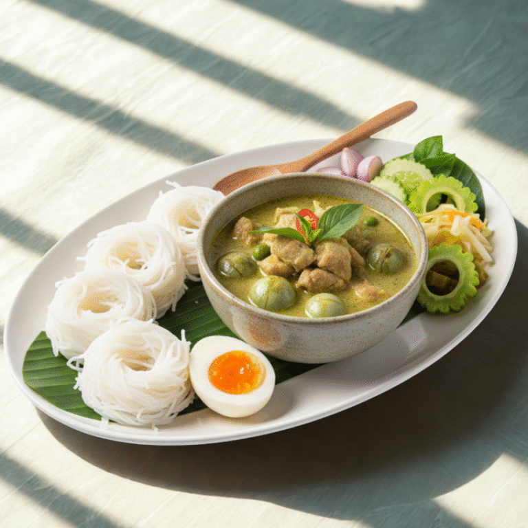 Curry verde thailandez de pui