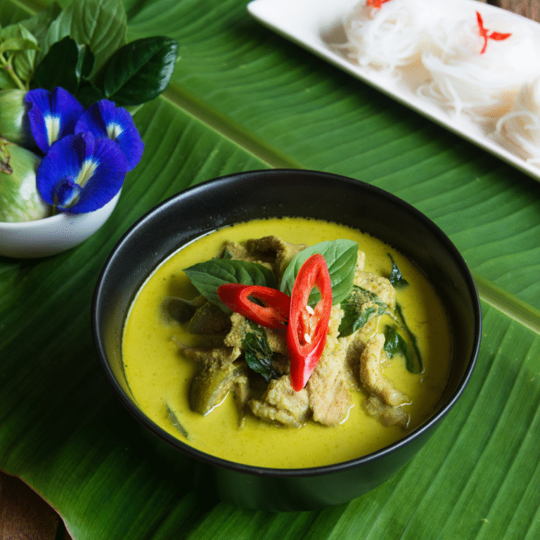 Curry verde thailandez de peste
